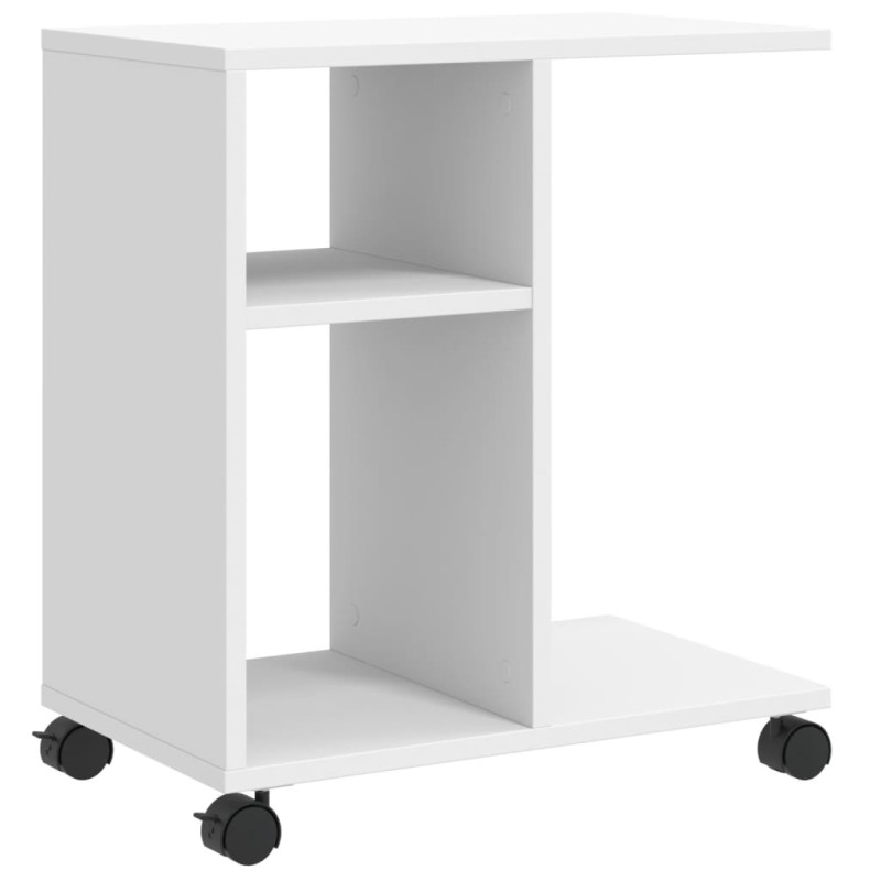 vidaXL Βοηθητικό Τραπέζι με Ρόδες Λευκό 50x30x55 εκ. Επεξεργ. Ξύλο