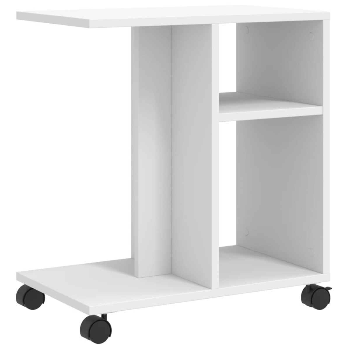 vidaXL Βοηθητικό Τραπέζι με Ρόδες Λευκό 50x30x55 εκ. Επεξεργ. Ξύλο