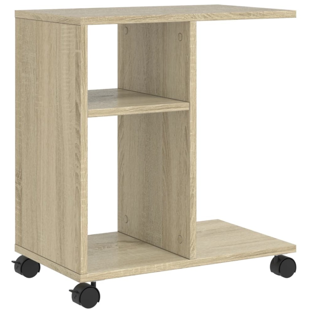vidaXL Βοηθητικό Τραπέζι με Ρόδες Sonoma Δρυς 50x30x55 εκ. Επεξ. Ξύλο