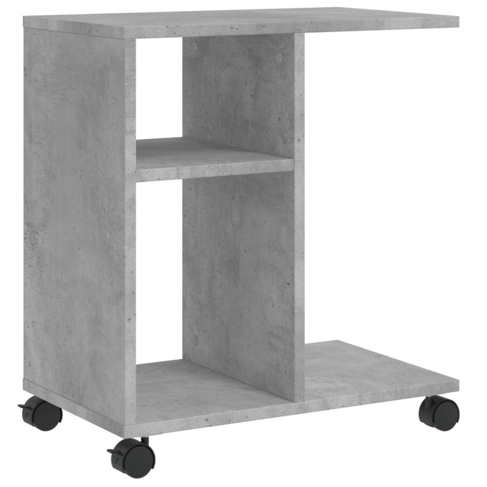 vidaXL Βοηθητικό Τραπέζι με Ρόδες Γκρι Σκυρ 50x30x55 εκ Επεξ. Ξύλο