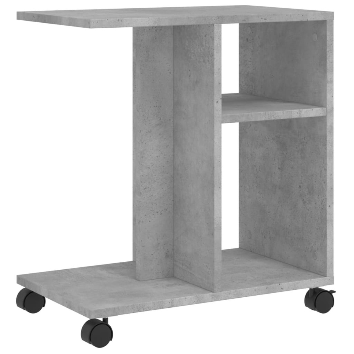 vidaXL Βοηθητικό Τραπέζι με Ρόδες Γκρι Σκυρ 50x30x55 εκ Επεξ. Ξύλο
