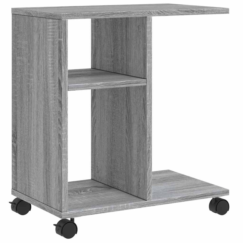 vidaXL Βοηθητικό Τραπέζι με Ρόδες Γκρι Sonoma 50x30x55 εκ Επεξ. Ξύλο