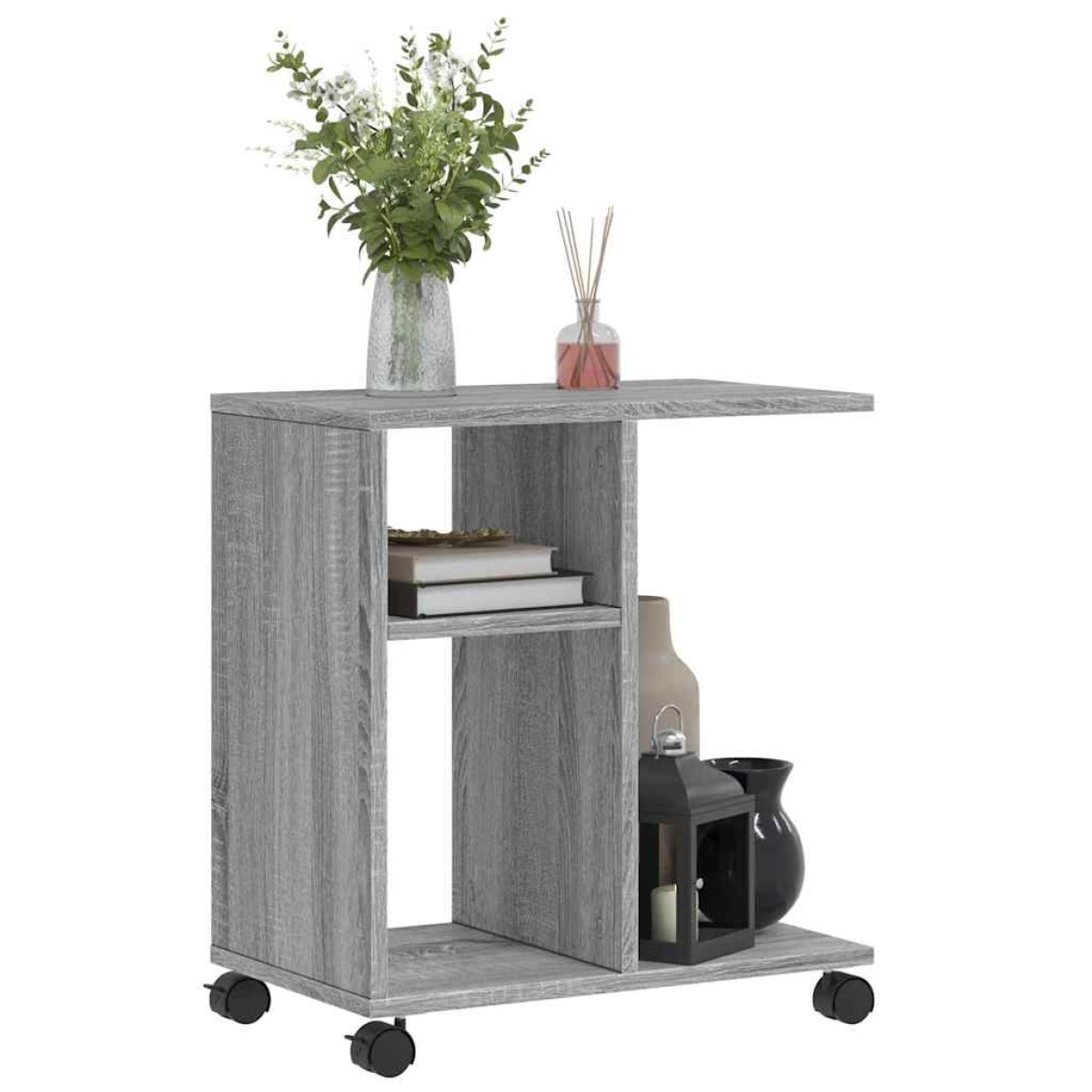 vidaXL Βοηθητικό Τραπέζι με Ρόδες Γκρι Sonoma 50x30x55 εκ Επεξ. Ξύλο