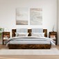 vidaXL Κομοδίνα 2 τεμ. Καπνιστή Δρυς 35x34x65 εκ. Επεξεργασμένο Ξύλο