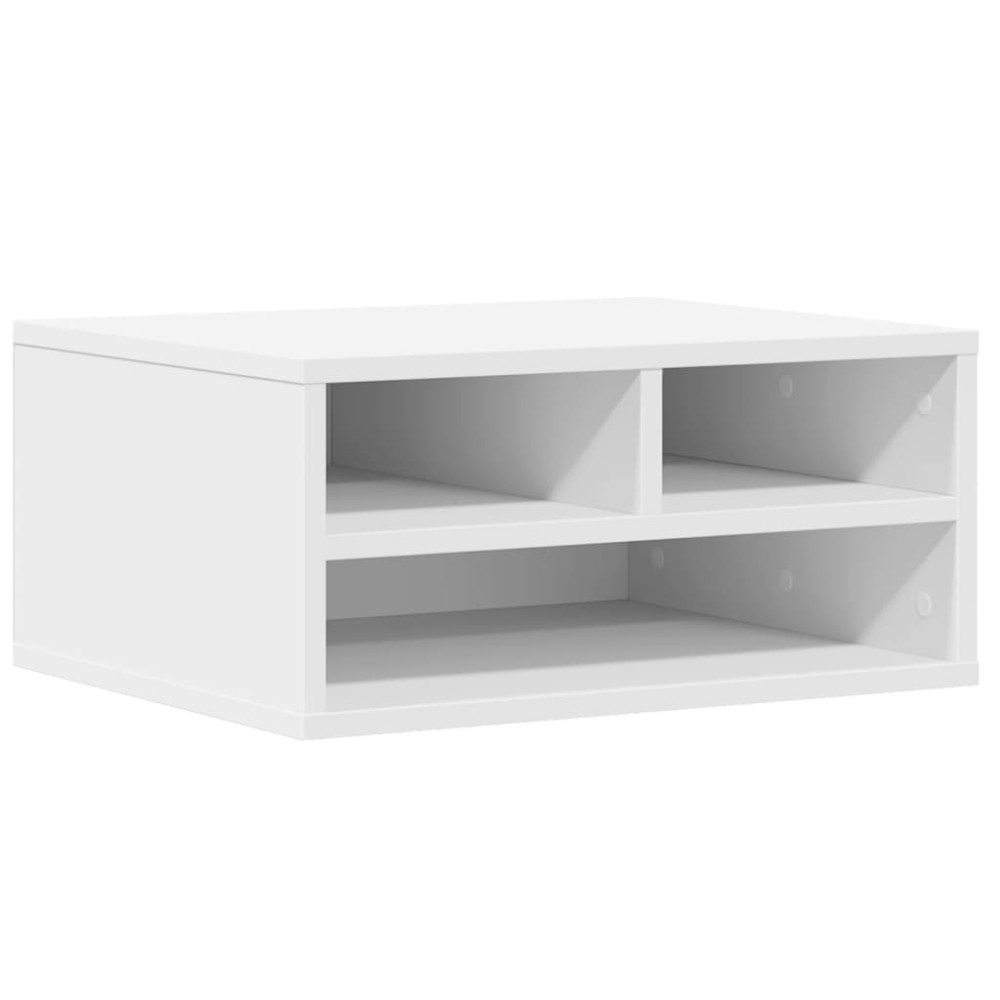 vidaXL Βάση Εκτυπωτή Λευκή 49 x 40 x 22,5 εκ. από Επεξεργασμένο Ξύλο