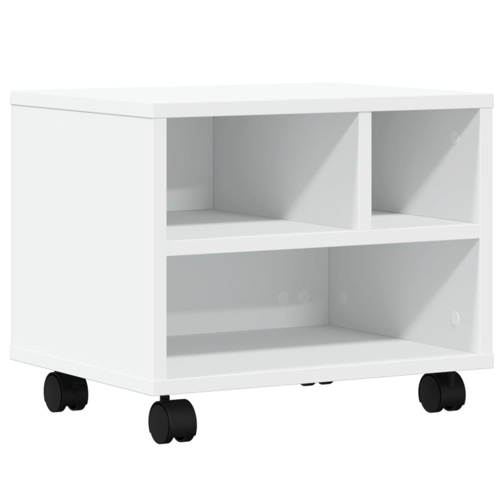 vidaXL Βάση Εκτυπωτή με Ρόδες Λευκή 41x32x34,5 εκ.