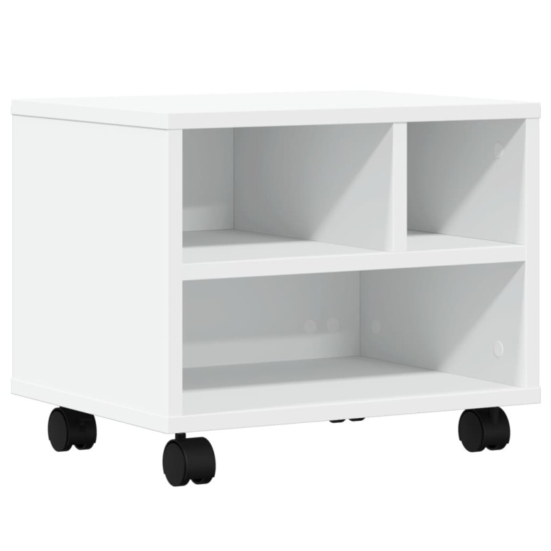 vidaXL Βάση Εκτυπωτή με Ρόδες Λευκή 41x32x34,5 εκ.