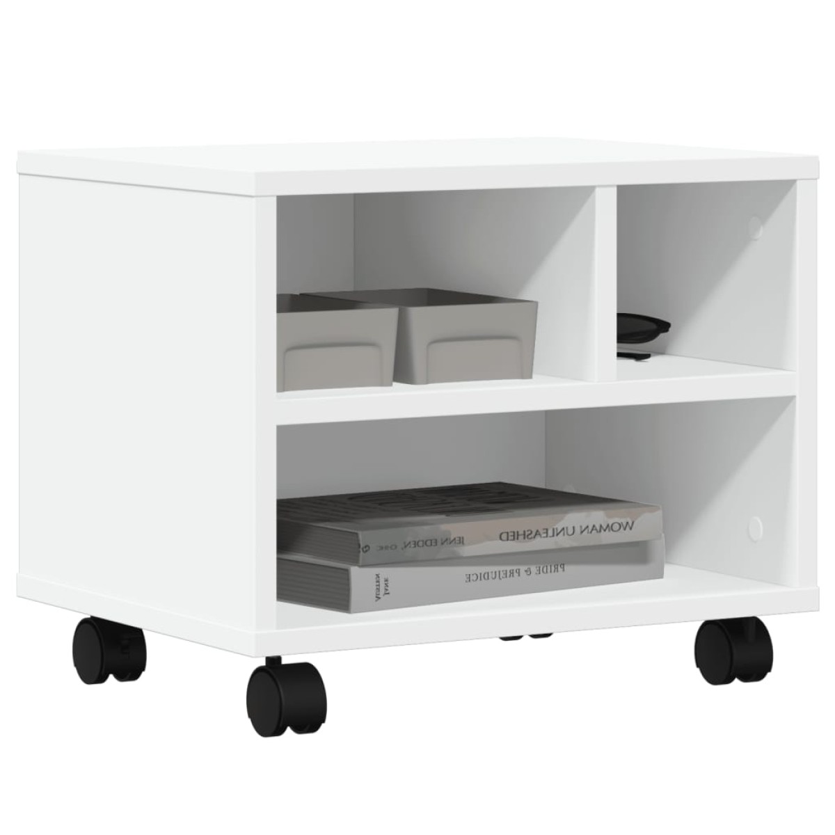 vidaXL Βάση Εκτυπωτή με Ρόδες Λευκή 41x32x34,5 εκ.