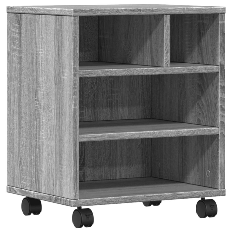 vidaXL Βάση Εκτυπωτή με Ρόδες Γκρι Sonoma 41 x 32 x 48 εκ.
