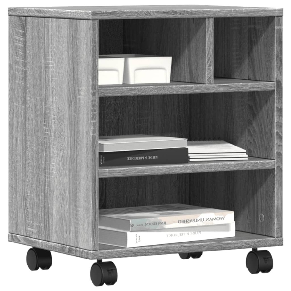 vidaXL Βάση Εκτυπωτή με Ρόδες Γκρι Sonoma 41 x 32 x 48 εκ.