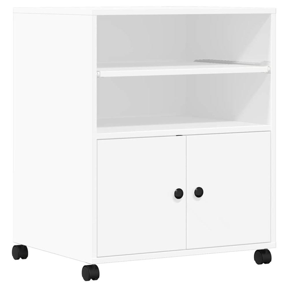 vidaXL Βάση Εκτυπωτή με Ρόδες Λευκή 60 x 48 x 74 εκ.