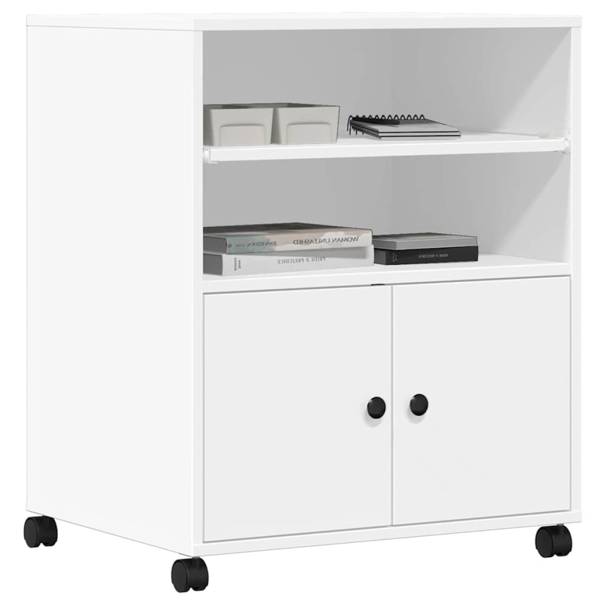 vidaXL Βάση Εκτυπωτή με Ρόδες Λευκή 60 x 48 x 74 εκ.