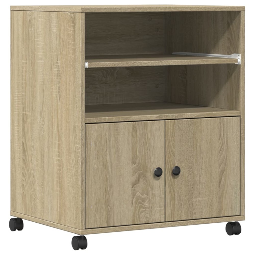 vidaXL Βάση Εκτυπωτή με Ρόδες Sonoma Δρυς 60x48x74 εκ.