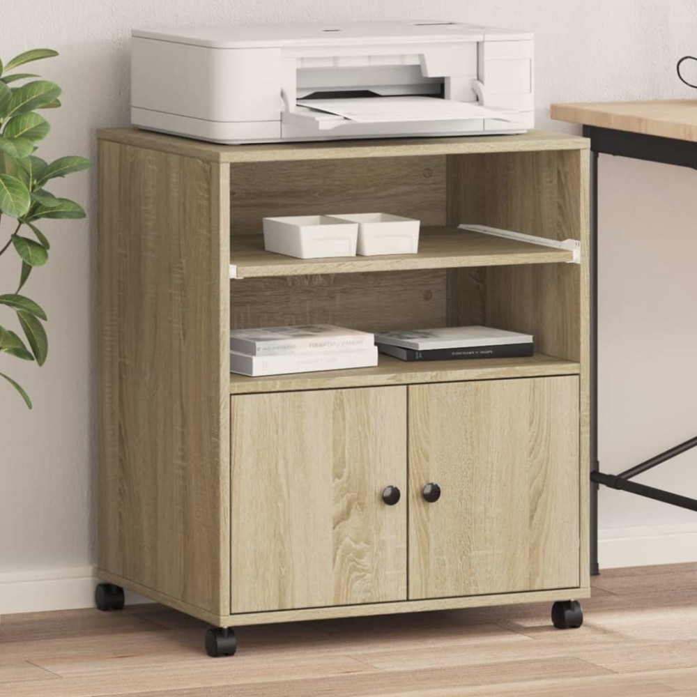 vidaXL Βάση Εκτυπωτή με Ρόδες Sonoma Δρυς 60x48x74 εκ.