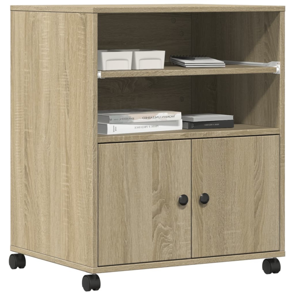 vidaXL Βάση Εκτυπωτή με Ρόδες Sonoma Δρυς 60x48x74 εκ.