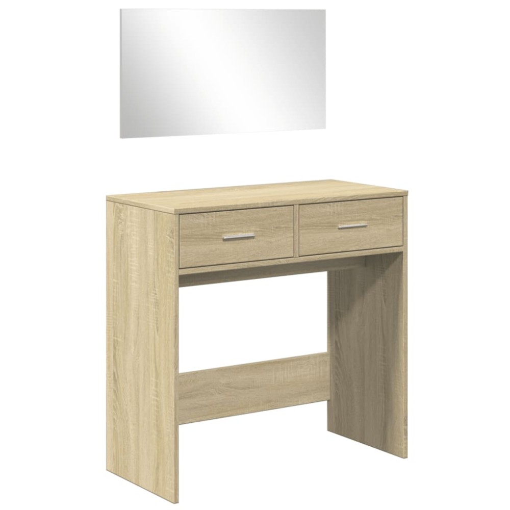 vidaXL Μπουντουάρ με Καθρέφτη Sonoma Δρυς 80 x 39 x 80 εκ.