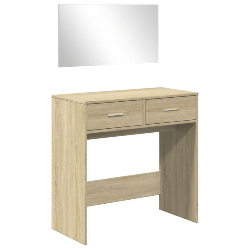 vidaXL Μπουντουάρ με Καθρέφτη Sonoma Δρυς 80 x 39 x 80 εκ.