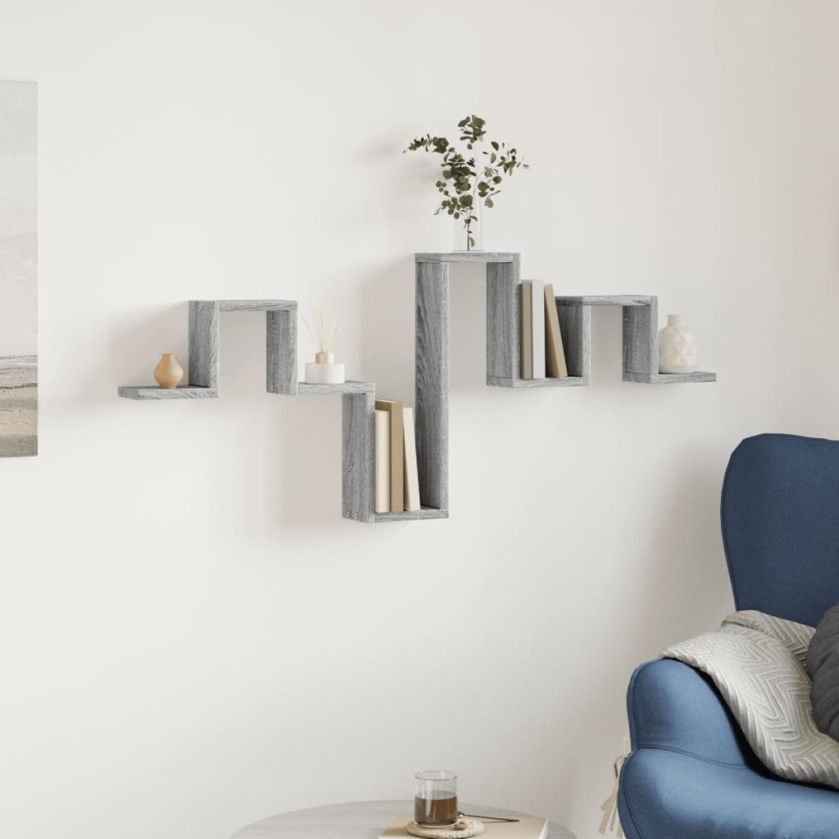 vidaXL Ραφιέρα Τοίχου Γκρι Sonoma 104,5x10x43 εκ. Επεξεργασμένο Ξύλο