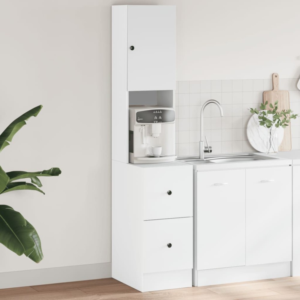 vidaXL Στήλη Κουζίνας Λευκή 35x50x180 εκ. από Επεξεργασμένο Ξύλο