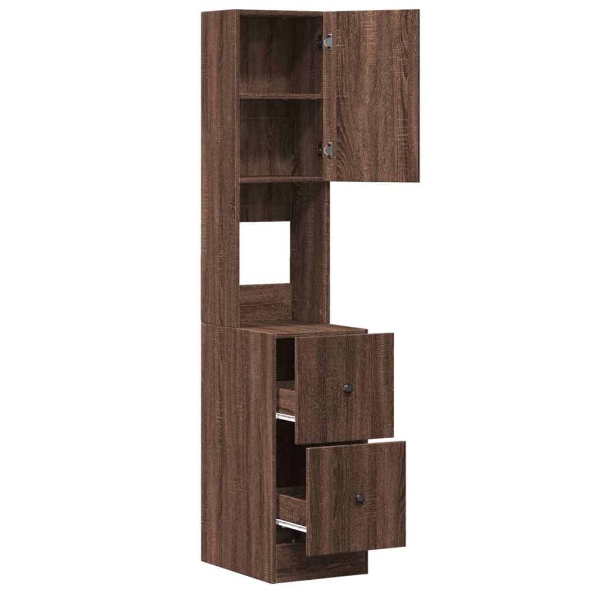 vidaXL Στήλη Κουζίνας Καφέ Δρυς 35x50x180 εκ. από Επεξεργασμένο Ξύλο