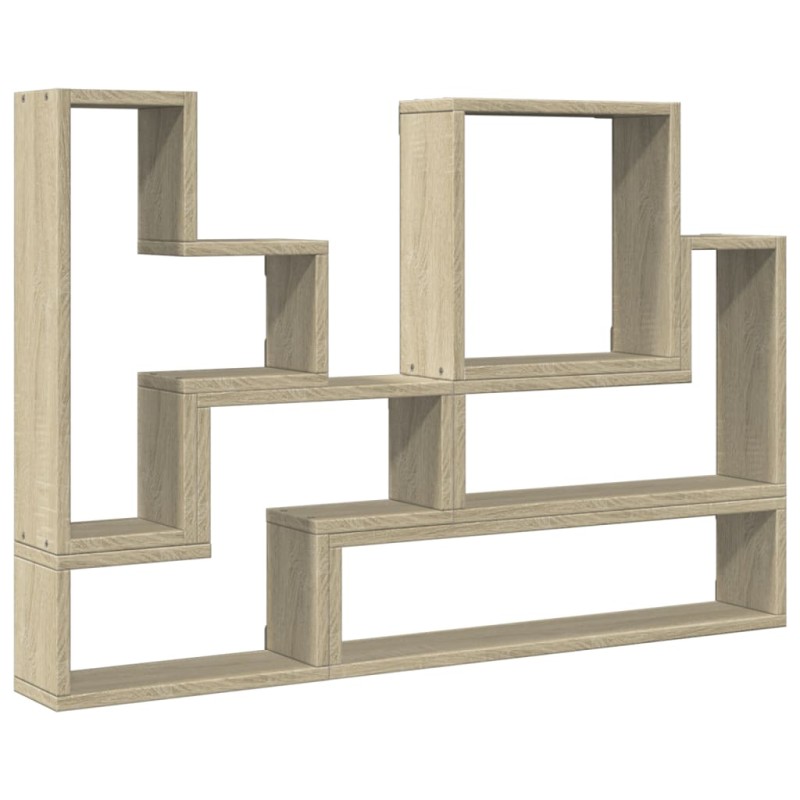 vidaXL Ραφιέρα Τοίχου Sonoma Δρυς 96x12x64 εκ. από Επεξεργασμένο Ξύλο