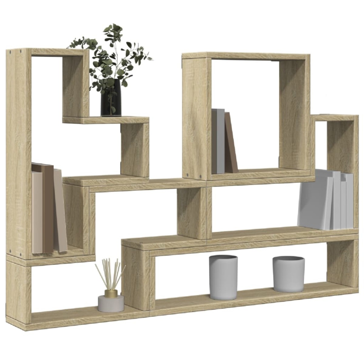 vidaXL Ραφιέρα Τοίχου Sonoma Δρυς 96x12x64 εκ. από Επεξεργασμένο Ξύλο