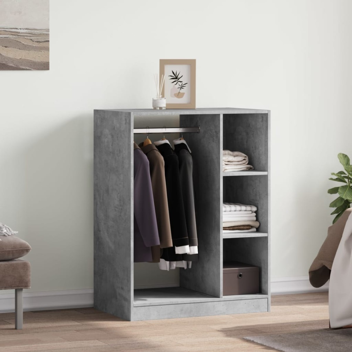 vidaXL Ντουλάπα Γκρι Σκυροδέματος 77x48x102 εκ. από Επεξεργασμένο Ξύλο