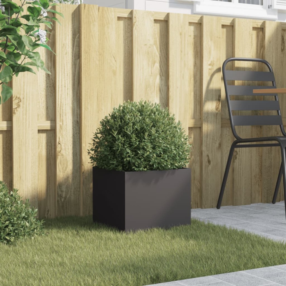 vidaXL Ζαρντινιέρα Μαύρη 32x30x29 εκ. από Χάλυβα Ψυχρής Έλασης