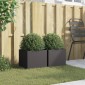 vidaXL Ζαρντινιέρες 2 τεμ. Μαύρες 32x30x29εκ. από Χάλυβα Ψυχρής Έλασης