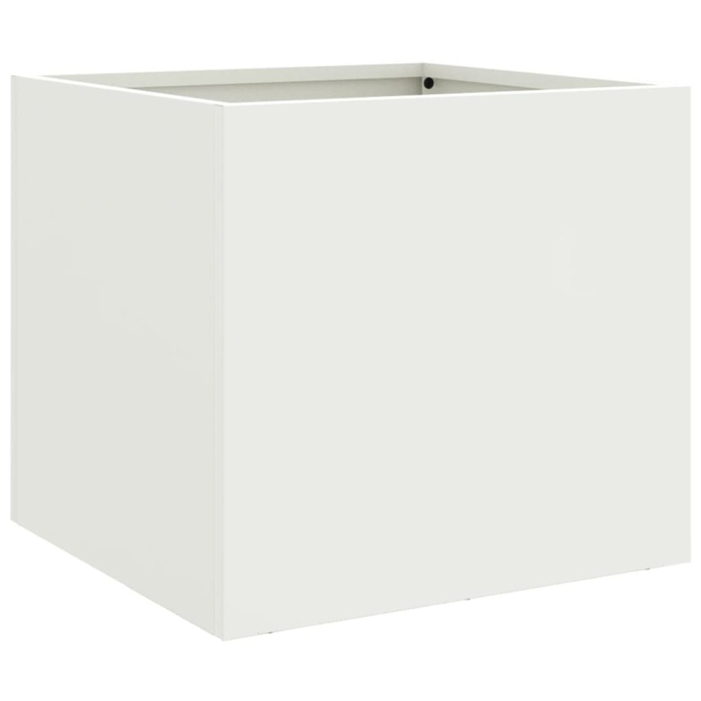 vidaXL Ζαρντινιέρα Λευκή 32x30x29 εκ. από Χάλυβα