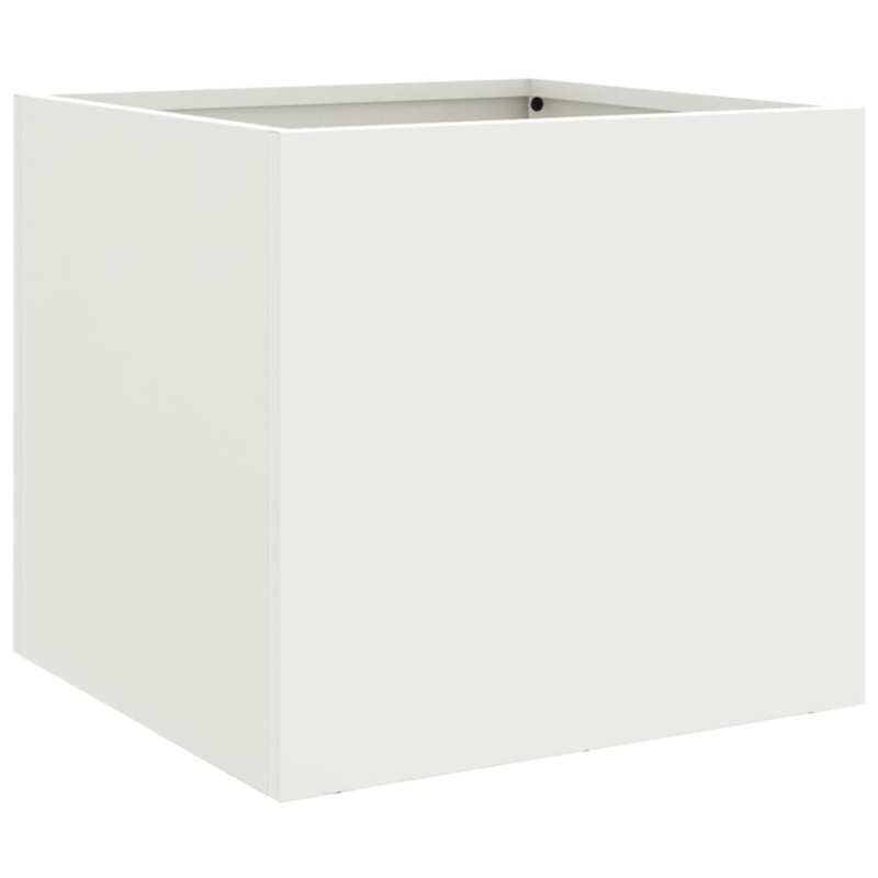 vidaXL Ζαρντινιέρα Λευκή 32x30x29 εκ. από Χάλυβα