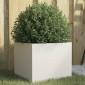vidaXL Ζαρντινιέρα Λευκή 32x30x29 εκ. από Χάλυβα Ψυχρής Έλασης