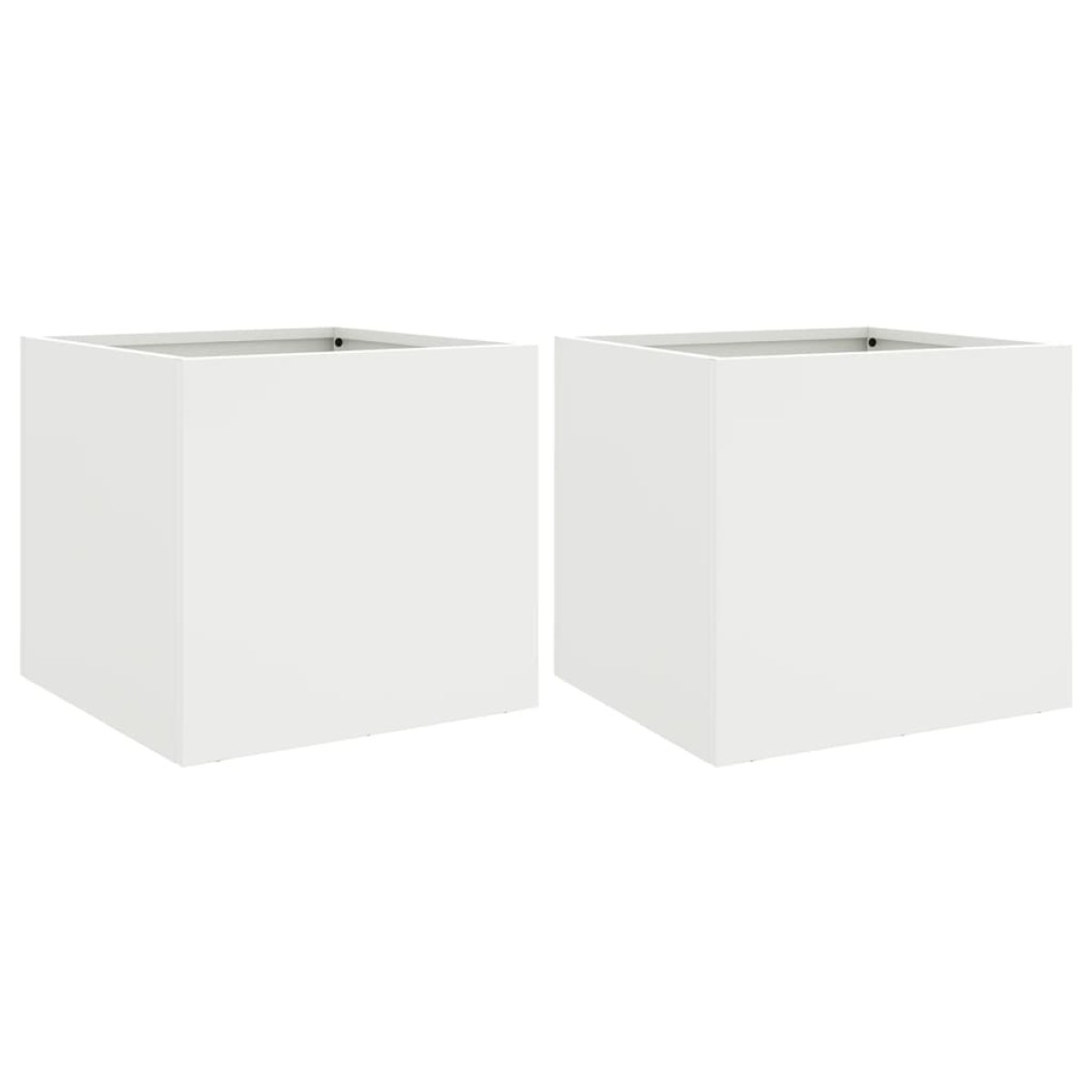 vidaXL Ζαρντινιέρες 2 τεμ. Λευκές 32x30x29εκ. από Χάλυβα Ψυχρής Έλασης