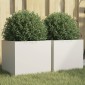 vidaXL Ζαρντινιέρες 2 τεμ. Λευκές 32x30x29εκ. από Χάλυβα Ψυχρής Έλασης