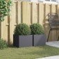 vidaXL Ζαρντινιέρες 2 τεμ. Ανθρακί 32x30x29εκ από Χάλυβα Ψυχρής Έλασης