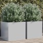 vidaXL Ζαρντινιέρες 2 τεμ. Ασημί 42 x 40 x 39 εκ. Γαλβανισμένο Χάλυβα