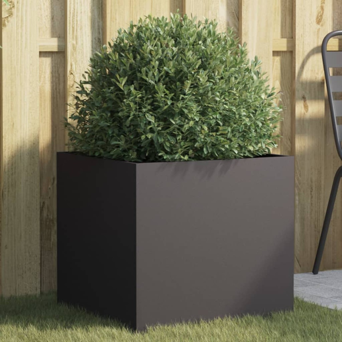 vidaXL Ζαρντινιέρα Μαύρη 49x47x46 εκ. από Χάλυβα Ψυχρής Έλασης