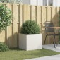 vidaXL Ζαρντινιέρα Λευκή 49x47x46 εκ. από Χάλυβα Ψυχρής Έλασης