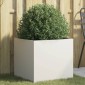 vidaXL Ζαρντινιέρα Λευκή 49x47x46 εκ. από Χάλυβα Ψυχρής Έλασης