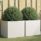 vidaXL Ζαρντινιέρες 2 τεμ. Λευκές 49x47x46εκ. από Χάλυβα Ψυχρής Έλασης