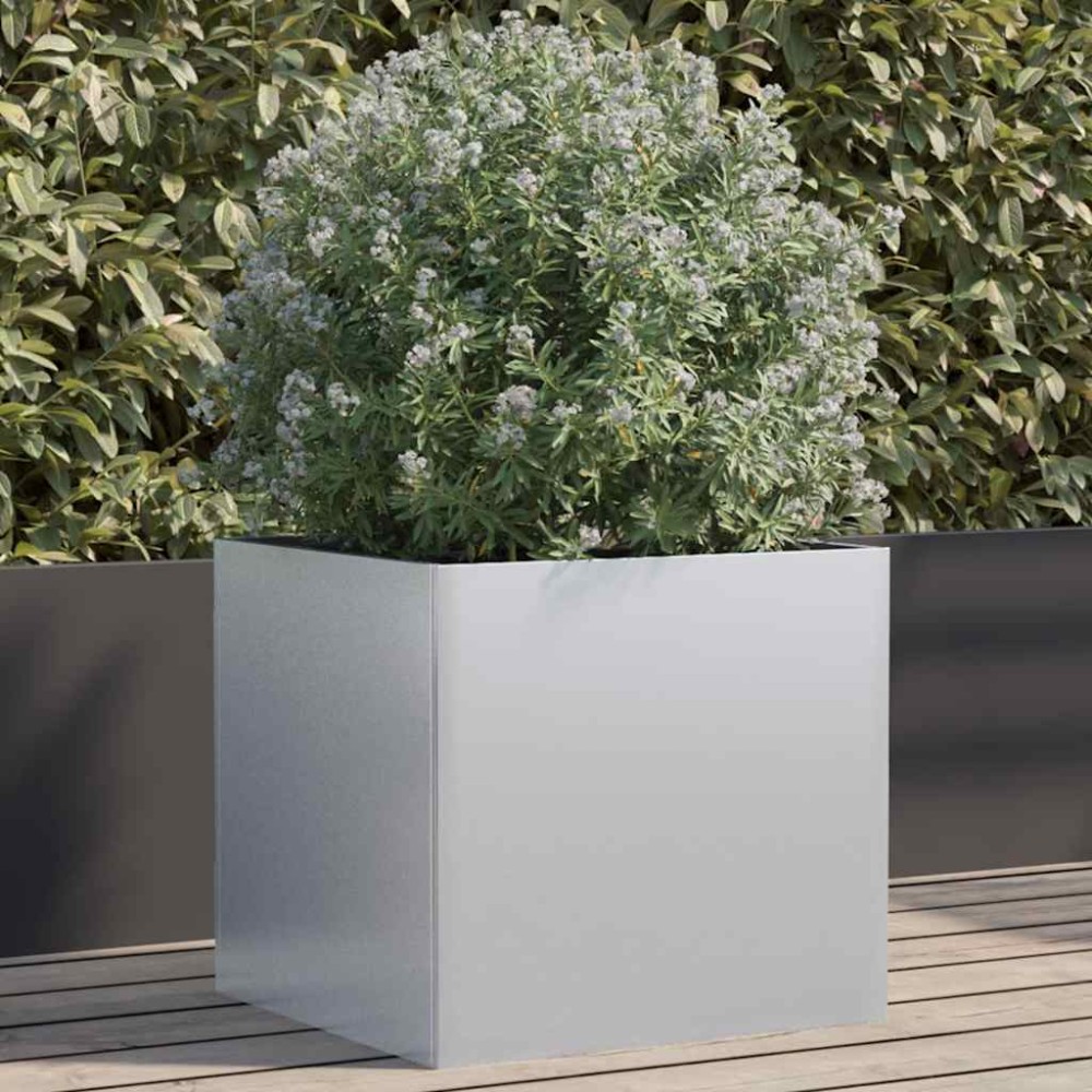 vidaXL Ζαρντινιέρα Ασημί 49 x 47 x 46 εκ. από Γαλβανισμένο Χάλυβα
