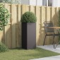 vidaXL Ζαρντινιέρα Μαύρη 32x27,5x75 εκ. από Χάλυβα Ψυχρής Έλασης