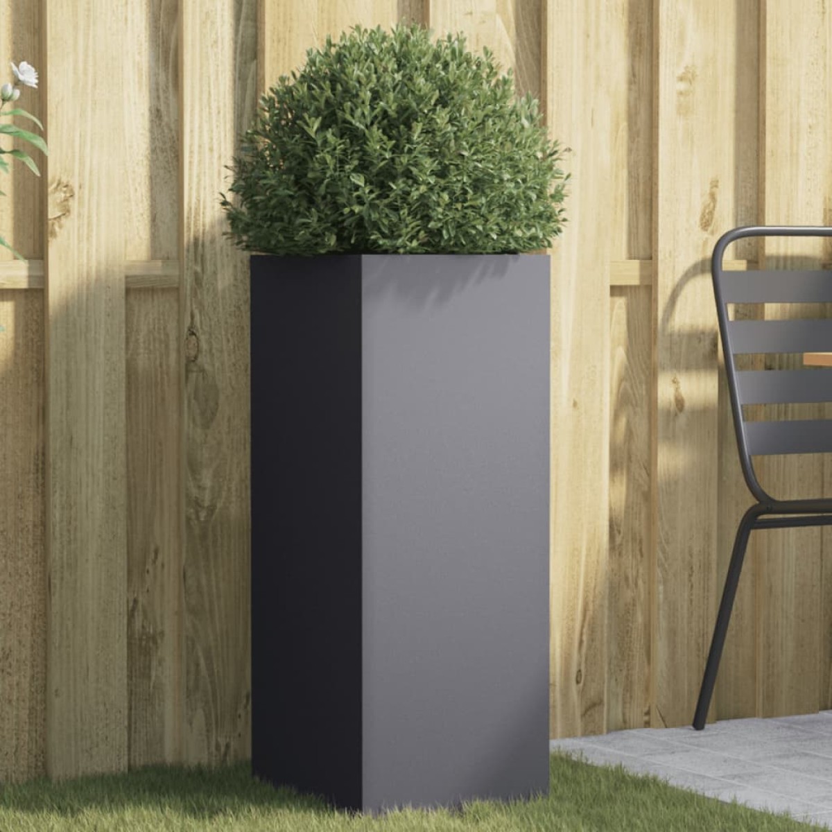 vidaXL Ζαρντινιέρα Ανθρακί 32x27,5x75 εκ. από Χάλυβα Ψυχρής Έλασης