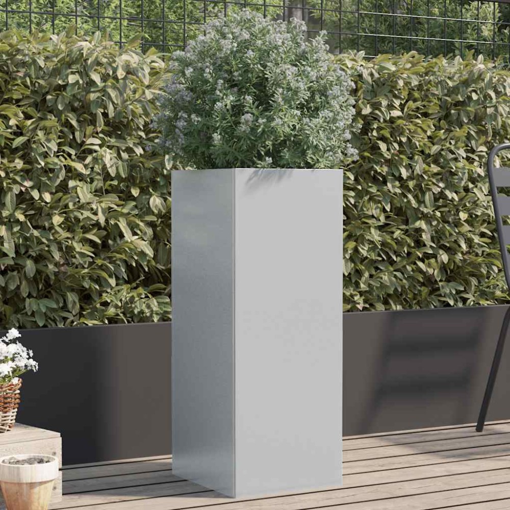 vidaXL Ζαρντινιέρα Ασημί 32x29x75 εκ. από Γαλβανισμένο Χάλυβα