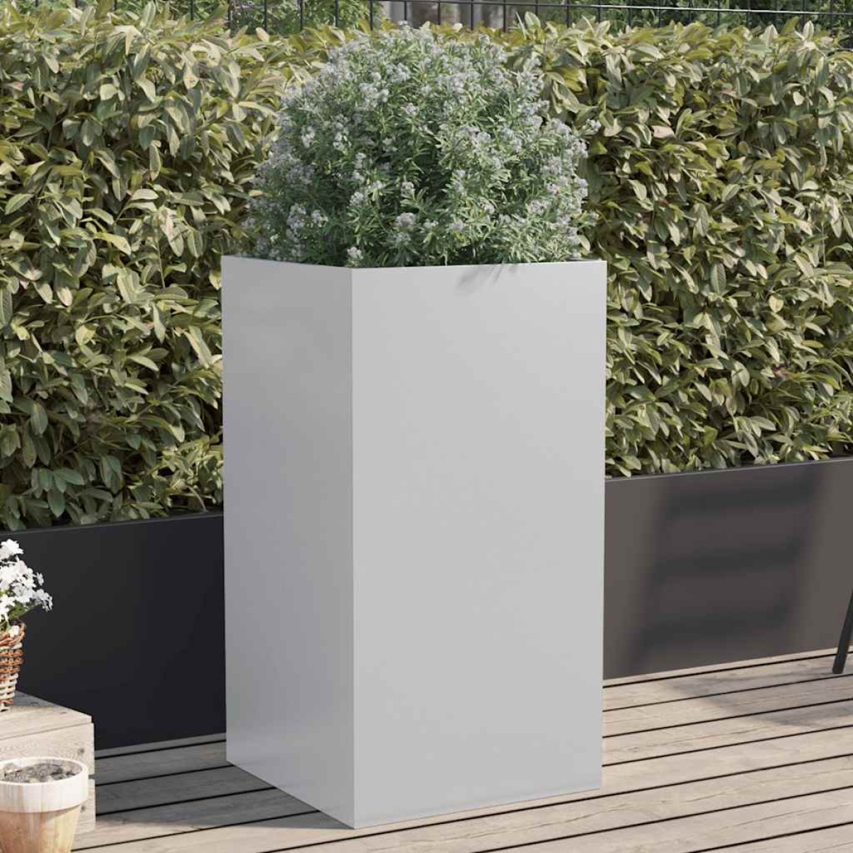 vidaXL Ζαρντινιέρα Ασημί 42x38x75 εκ. από Γαλβανισμένο Χάλυβα