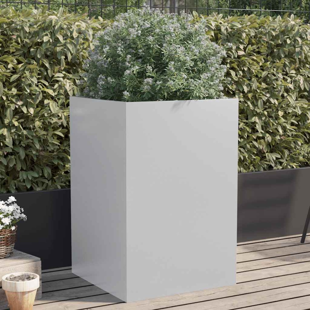 vidaXL Ζαρντινιέρα Ασημί 52x48x75 εκ. από Γαλβανισμένο Χάλυβα