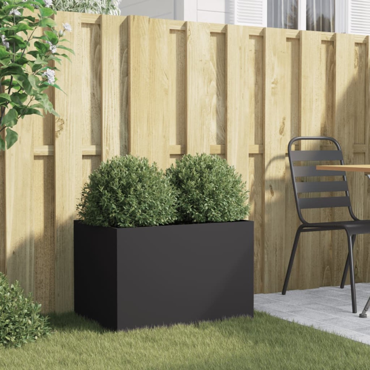 vidaXL Ζαρντινιέρα Μαύρη 62x40x39 εκ. από Χάλυβα Ψυχρής Έλασης