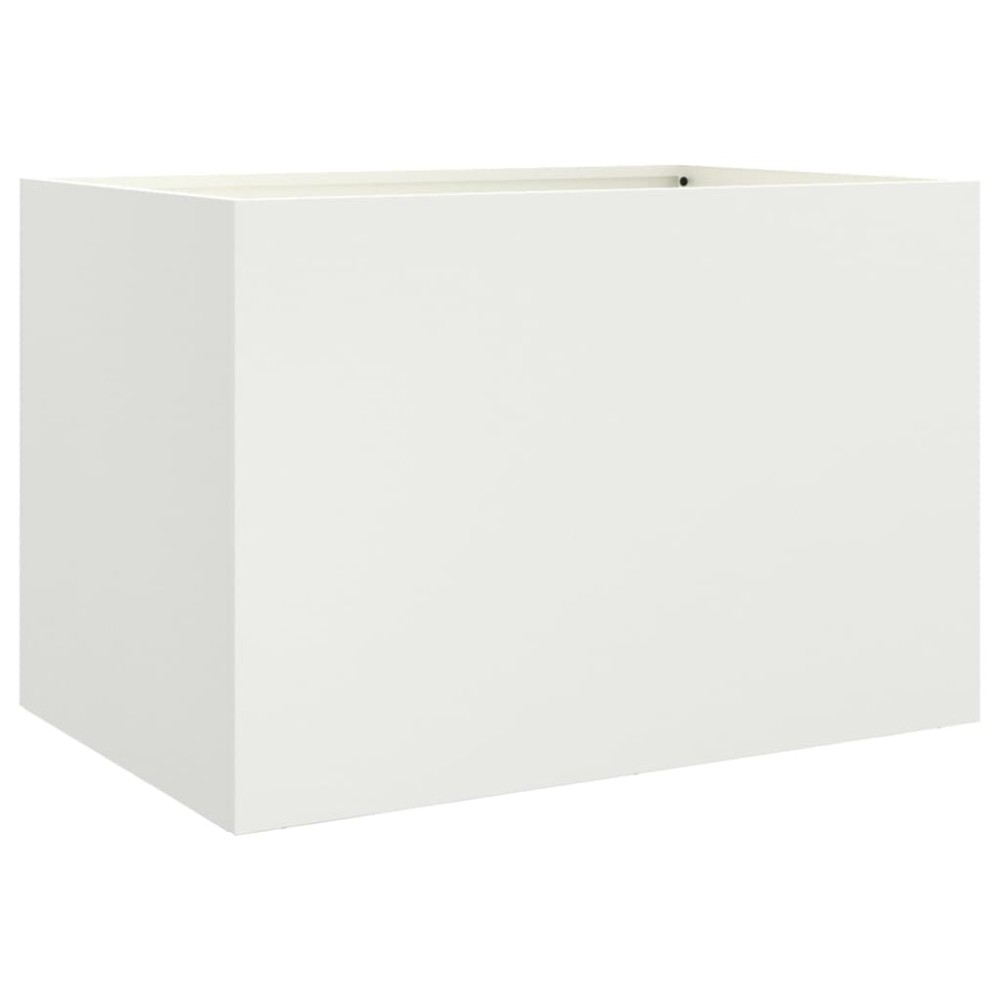 vidaXL Ζαρντινιέρα Λευκή 62x30x29 εκ. από Χάλυβα