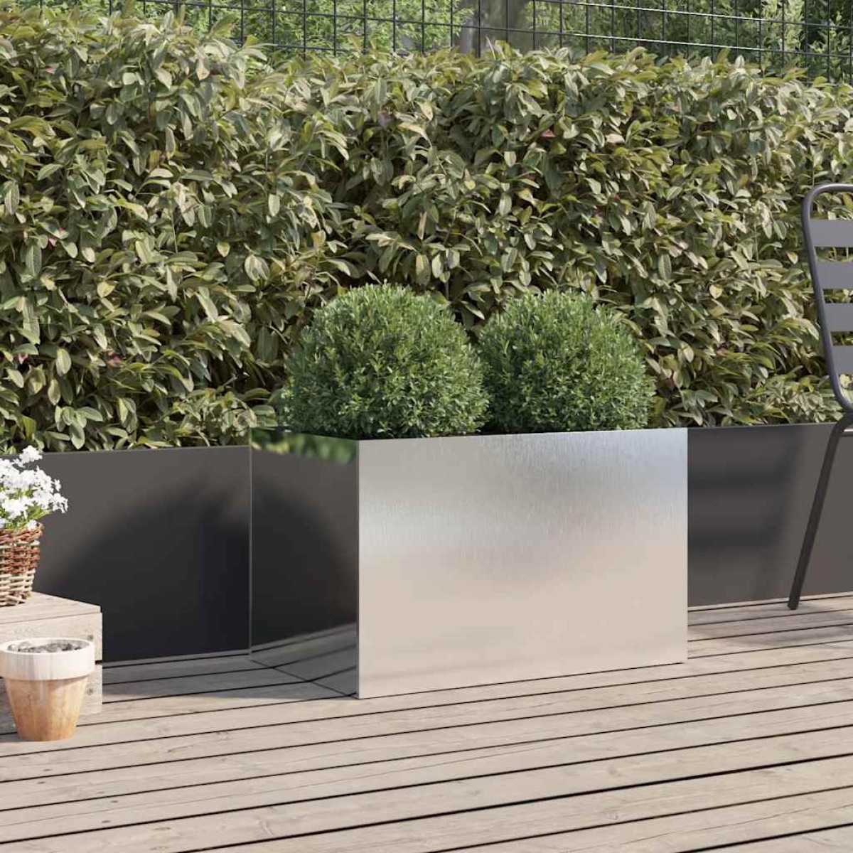 vidaXL Ζαρντινιέρα Ασημί 62x40x39 εκ. από Ανοξείδωτο Ατσάλι