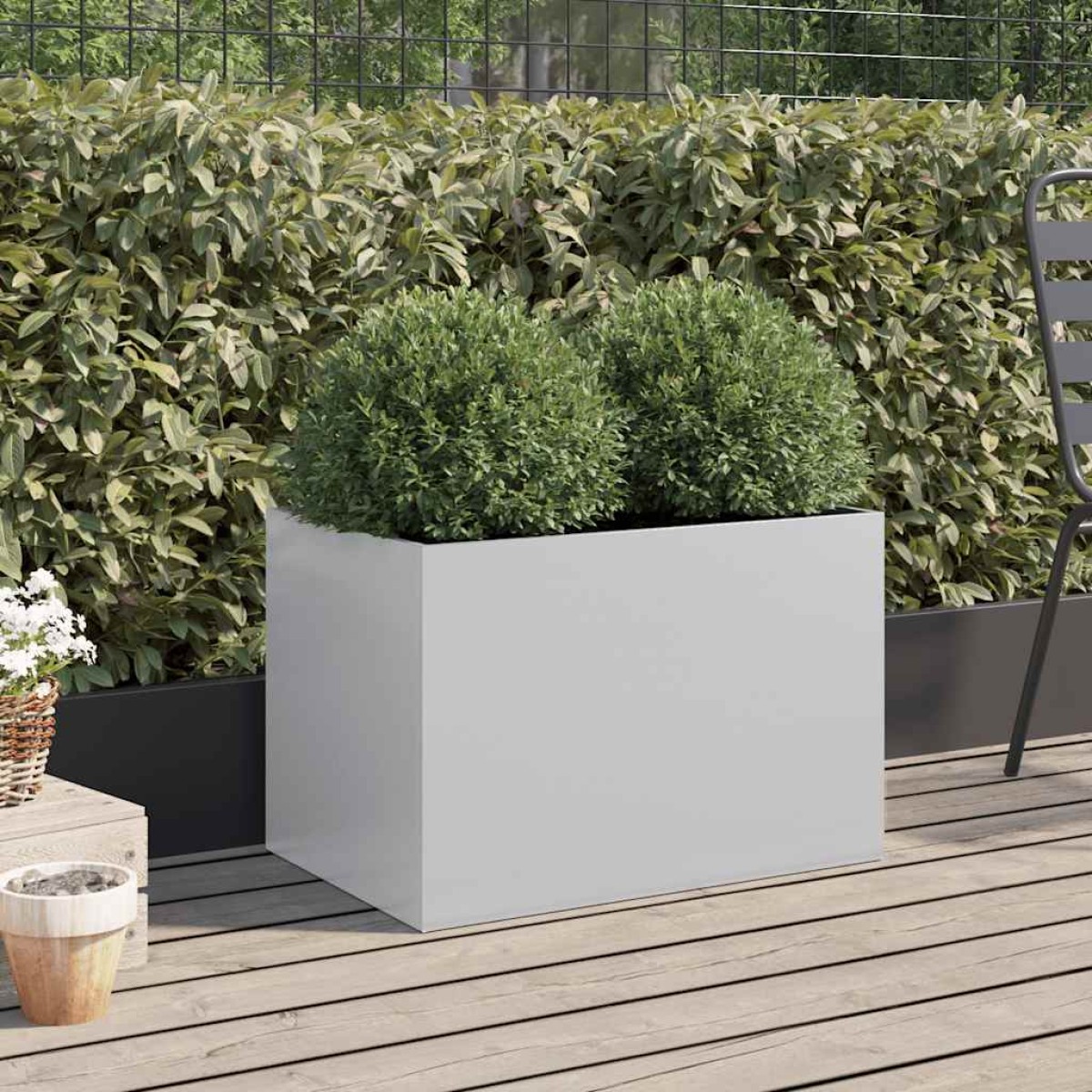 vidaXL Ζαρντινιέρα Ασημί 62x40x39 εκ. από Γαλβανισμένο Χάλυβα